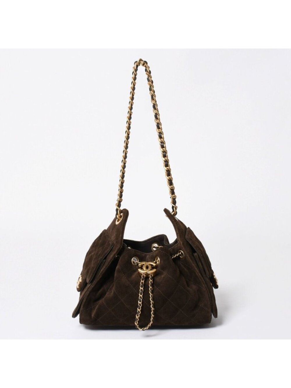 Chanel 25 Small Chain Bag CC Logo Suede